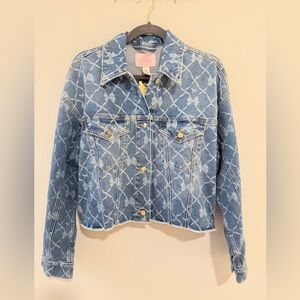 *NWT*  PINK X LoveShackFancy Cropped Denim Jacket